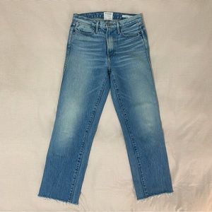 Frame Denim Jeans Le High Straight The Echo Raw Crop Size 26 100% Cotton